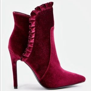 Burgundy Victorian Booties